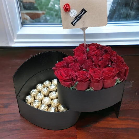 Rochers Fresh Roses Heart Shaped Gift Box