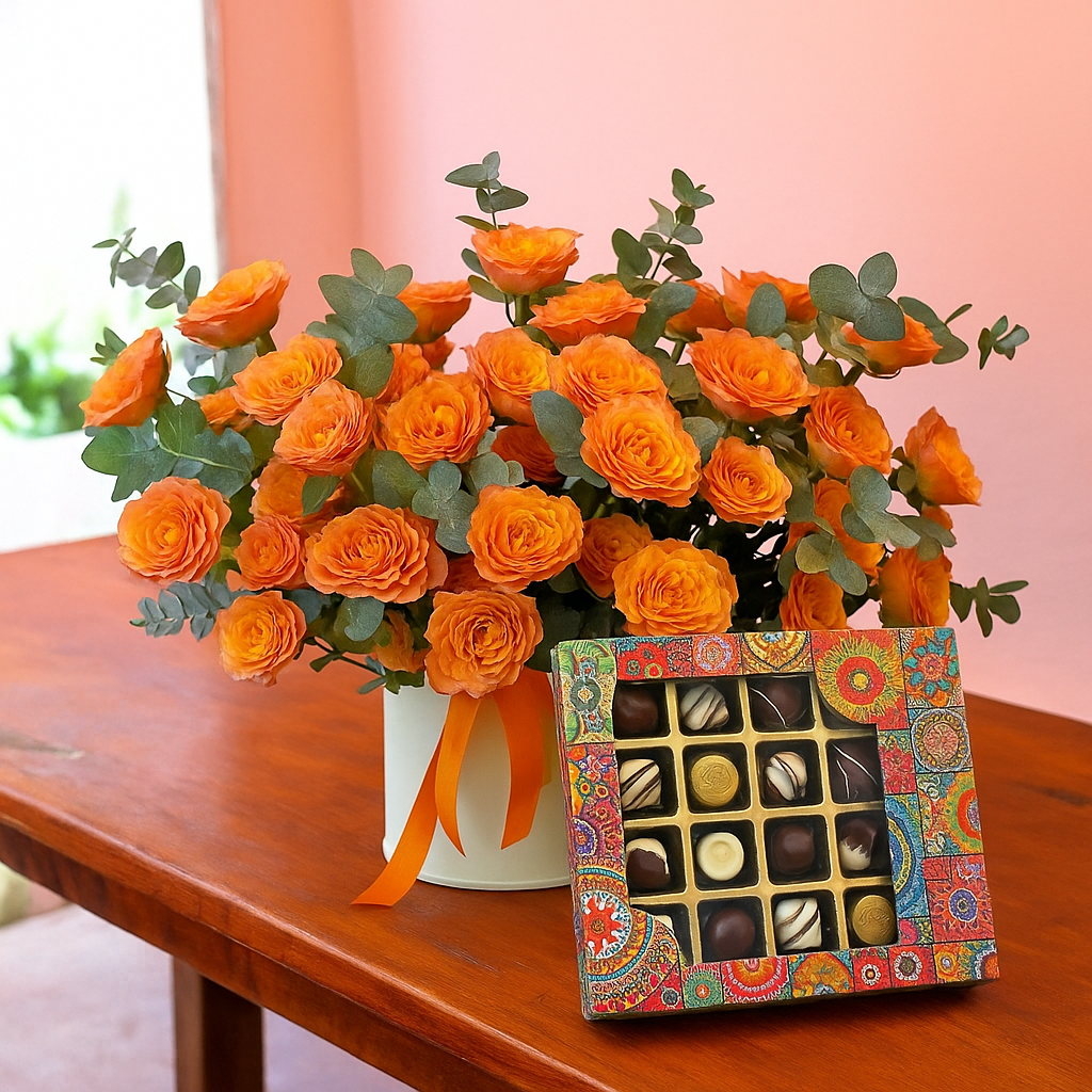 Orange Glow with Chocolates
